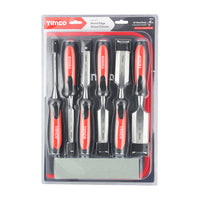 Set of 7 Bevel Edge Wood Chisel Set