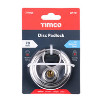 Disc Padlock - A2 Stainless Steel 70mm