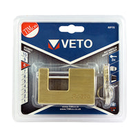 Brass Rectangular Padlock 75mm