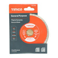 General Purpose Tile & Ceramic Diamond Blade - Continuous 115 x 22.2