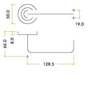 Handle 19mm Return to Door Lever - Screw On Rose
