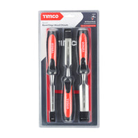 Set of 3 Bevel Edge Wood Chisel Set