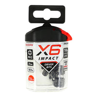 PH 2 x 25mm Phillips Impact Driver Bits 10 Pack