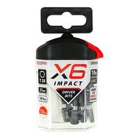 TORX TX x 25mm Long Impact Driver Bits 10 Pack