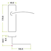 Stanza Toledo Lever on Lock Backplate