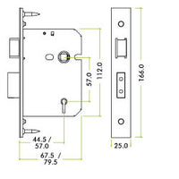 5 Lever Sash Lock 64mm