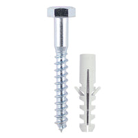 Coach Screws & Nylon Plugs - Zinc
