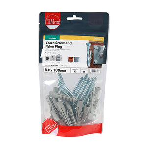 Coach Screws & Nylon Plugs - Zinc