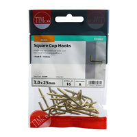 Square Cup Hook Electro Brass
