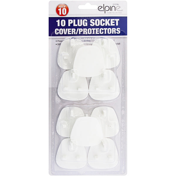 Elpine UK Plug White Socket Cover Protectors 10 Pack