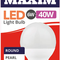 Maxim Round Edison Screw Cap 6W-40W LED Light Bulb Warm White