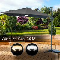 Pagoda Square Roma LED Grey Parasol 2.5m