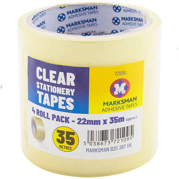 Clear Stationery Tapes 22mmx 35m 4 Pack