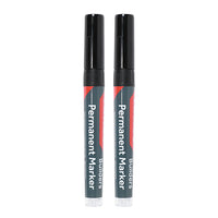 Builders Permanent Markers - Fine Tip - Black Fine Tip 2 Pack