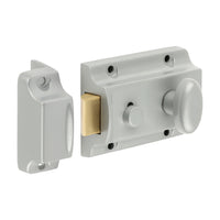 Traditional Nightlatch - Silver 91 case / 60 backset