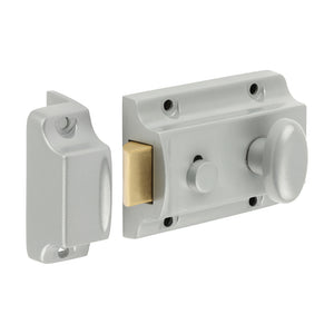 Traditional Nightlatch - Silver 91 case / 60 backset