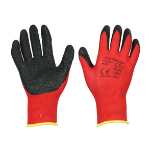 Light Grip Gloves - Crinkle Latex Coated Polyester 1 Pair