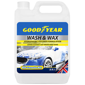 Goodyear Wash And Wax Hydrophobic Polymer Carnauba Polish Shine Gloss 2.5L