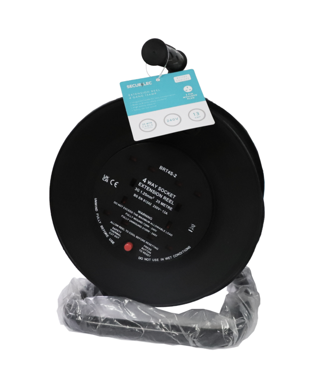 25m Securlec 4 Gang Extension Reel
