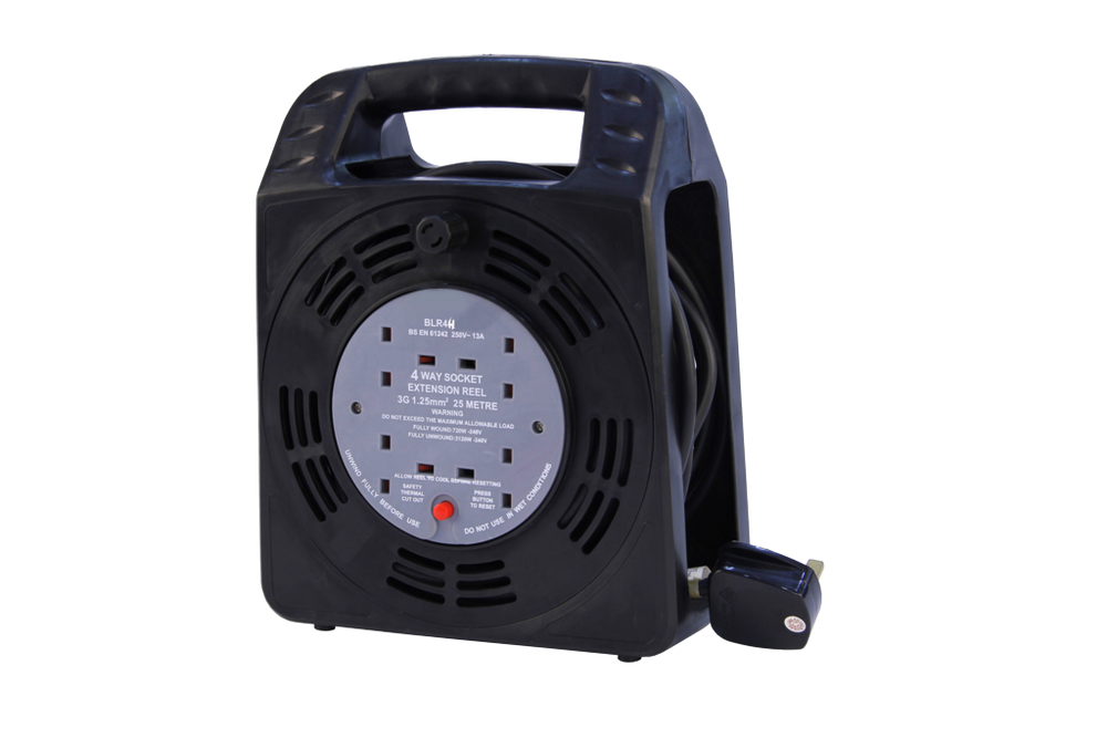 15m Securlec 4 Gang Extension Reel