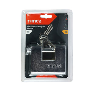 Armoured Rectangular Padlock 90mm