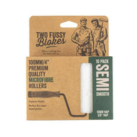 4" Two Fussy Blokes Mini Roller Sleeve 10mm Nap Semi Smooth 10 Pack
