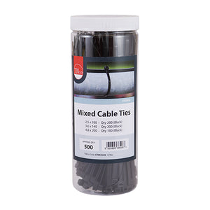 Cable Ties - Mixed - Black Mixed 500pcs