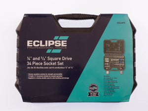 Eclipse ¼” and ⅜" Square Drive 34 Piece Socket Set
