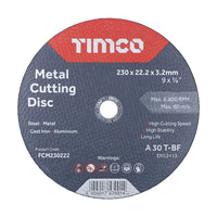 Bonded Abrasive Disc - For Cutting Metal
