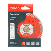 Premium Turbo Continuous Cutting Edge Diamond Blade 115 x 22.2
