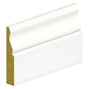 18 x 144mm x 4.4m Ogee MDF Primed Skirting