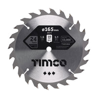 165mm Hand-Held Cordless Circular Saw Blades 10mm Bore
