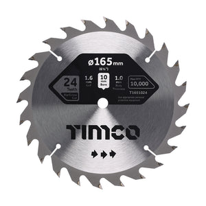 165mm Hand-Held Cordless Circular Saw Blades 10mm Bore