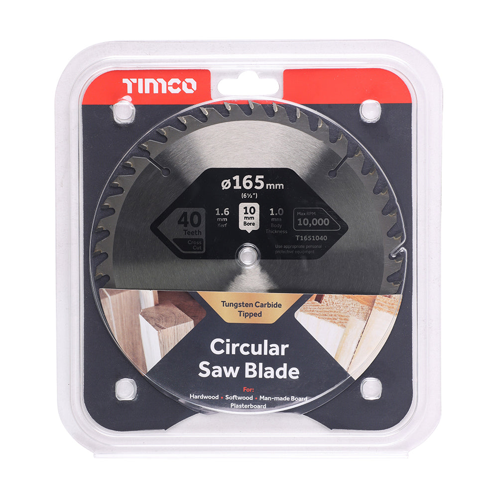 165mm Hand-Held Cordless Circular Saw Blades 10mm Bore