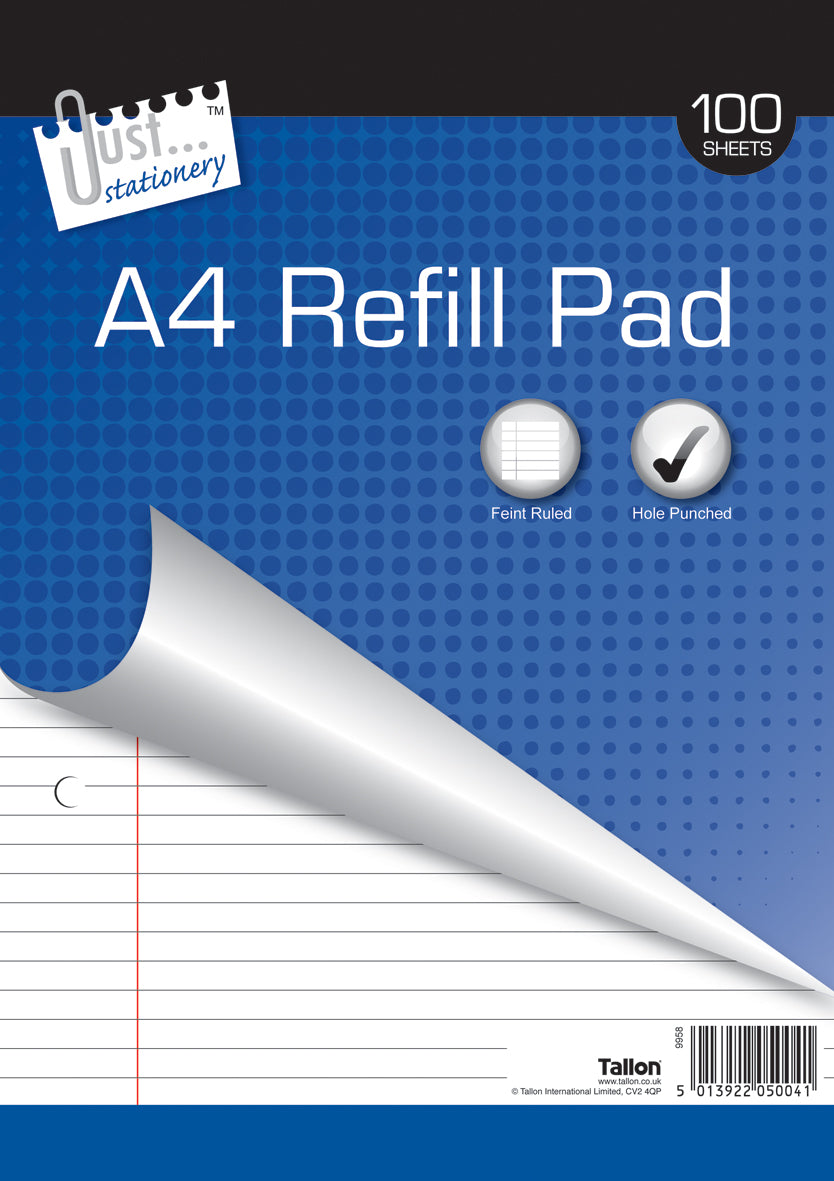 A4 Refill Pad 100 Sheets Feint Ruled