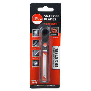 Snap Off Utility Knife Blades 80 x 9 x 0.6 Pack of 10