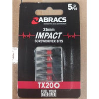 Abracs TORX 25mm Impact Screwdriver 5 Pack
