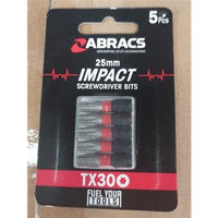 Abracs TORX 25mm Impact Screwdriver 5 Pack
