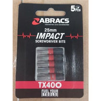 Abracs TORX 25mm Impact Screwdriver 5 Pack
