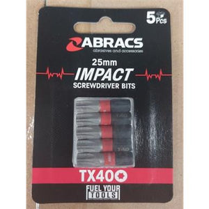 Abracs TORX 25mm Impact Screwdriver 5 Pack