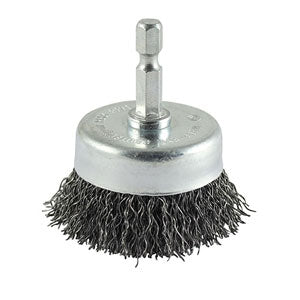 Drill Cup Brush - Crimped Steel Wire 50mm