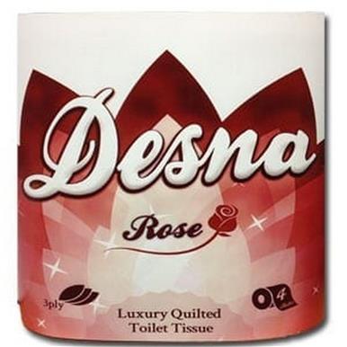 Desna Rose 3 Ply Luxury Quilted Toilet Rolls 4 Pack