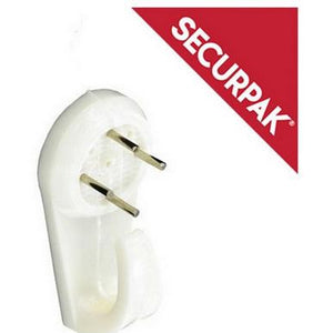 Hard Wall Picture Hook White 38mm Pack of 4