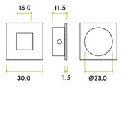 Square Flush Pull 30mm x 30mm
