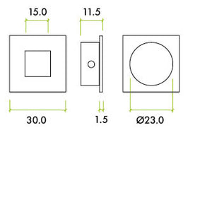 Square Flush Pull 30mm x 30mm