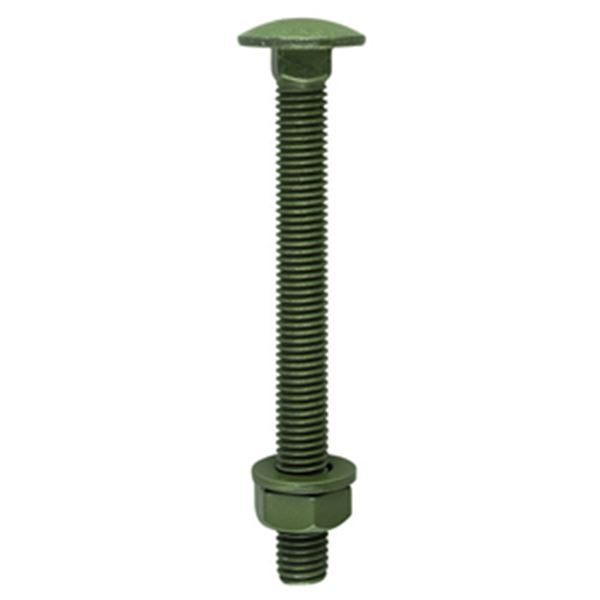 Carriage/Coach Bolt, Washer & Nut - Exterior Green