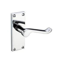 Victorian Contract Lever On Latch Backplate Polished Chrome