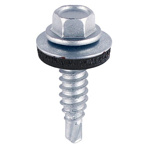 Zinc-Stitching Screws - Hex - For Sheet Steel - with EPDM Washer 6.3 x 22