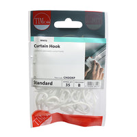 Plastic Curtain Hooks - White 35 Pack
