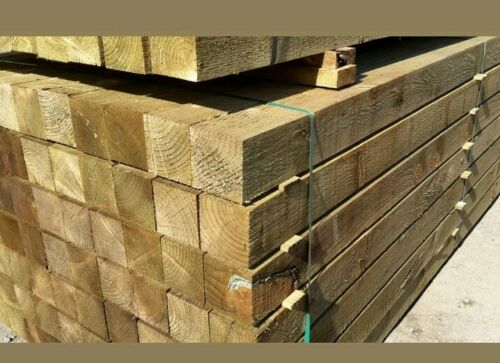 100mm x 100mm UC4 Green Treated Incised Fence Posts | Red Squirrel ...